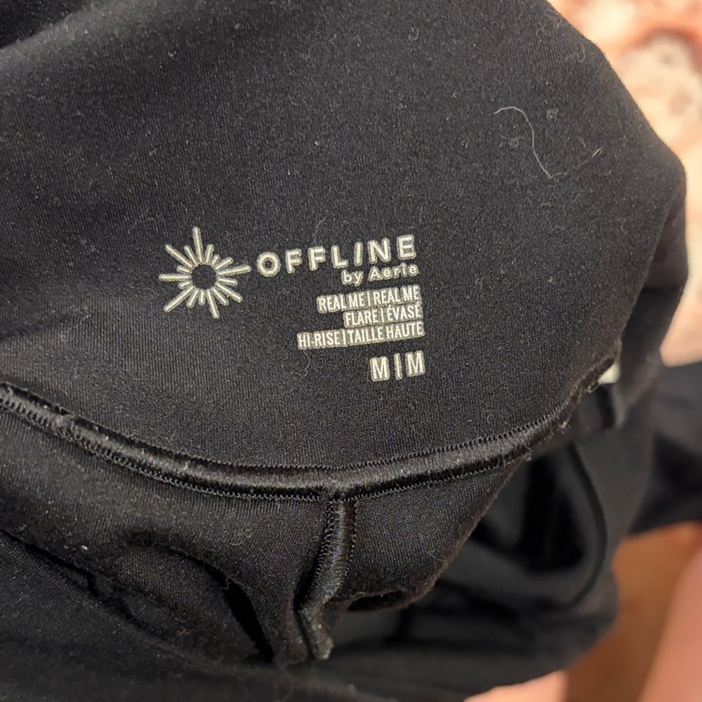 Aerie Black High-Rise Flare Leggings